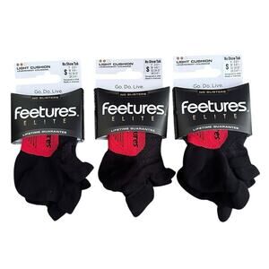 NEW Lot 3 Feetures Elite Light Cushion No Show Tab Running Socks Small  W 4–6.5